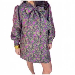 NEW FATE leona jacquard dress in green